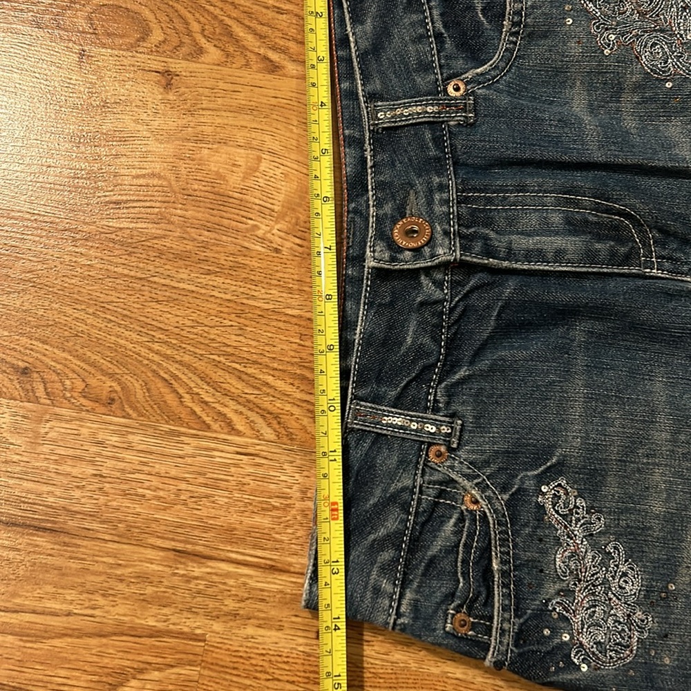 AMERICAN EAGLE Y2K Retro Skirt Denim Sz 0 - Picture 9 of 10